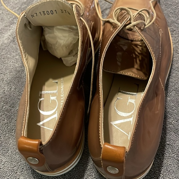 AGL Patent Leather Women’s Oxfords shoes, Bronze Size EUR 37.5 / US 7 - Picture 4 of 12